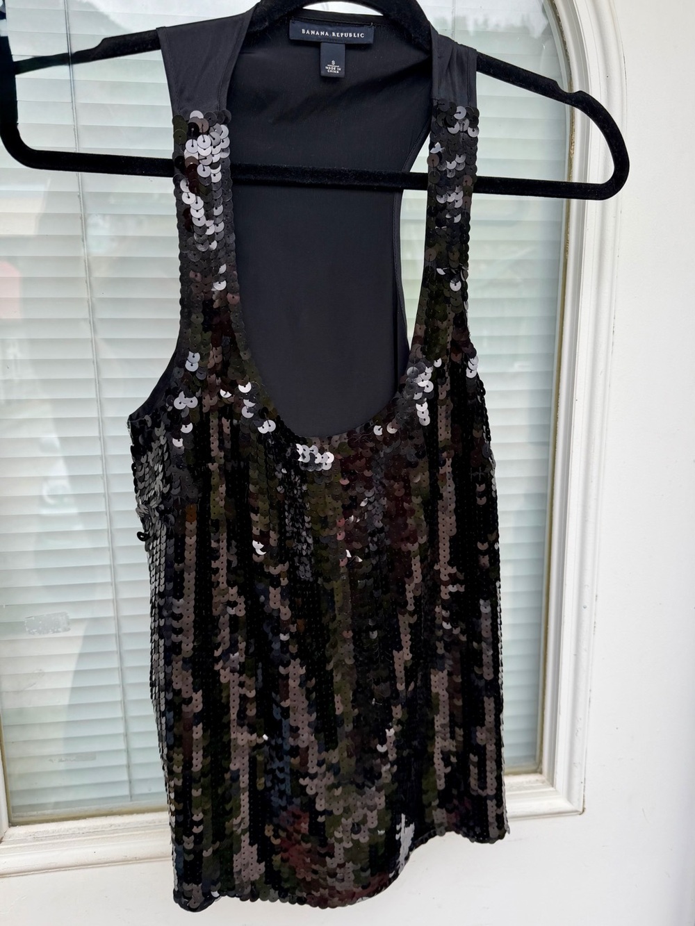 Banana Republic Black Sequin Tank Top